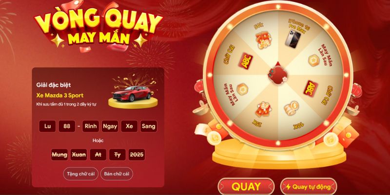 Chương trình vòng quay may mắn cực hot tại Lu88 với nhiều phần thưởng lớn