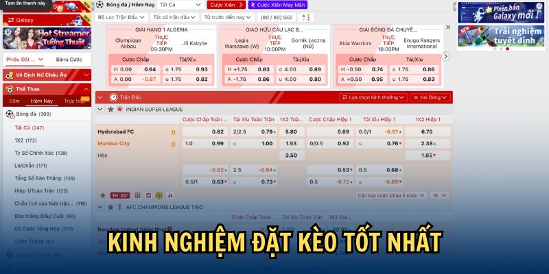 Kinh nghiệm đặt kèo tốt nhất